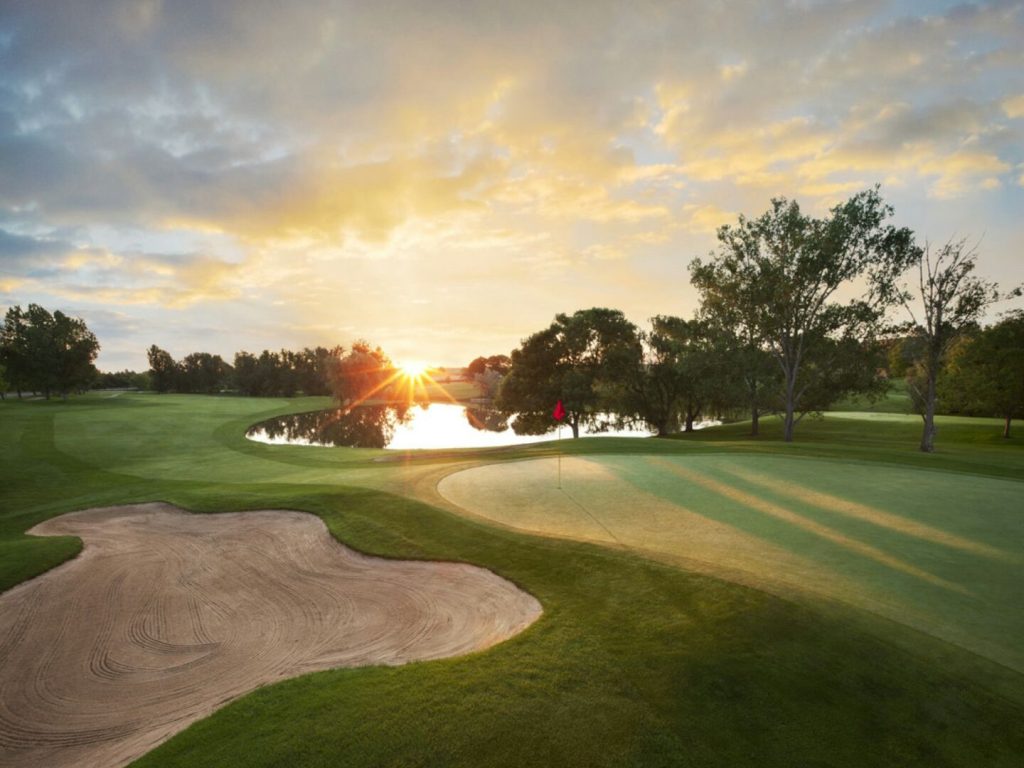 Sunrise over golf course